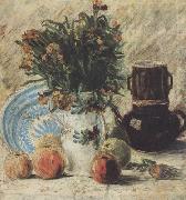 Vase with Flowers Coffeepot and Fruit (nn04), Vincent Van Gogh